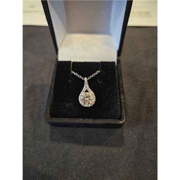 1.00CT GRA Certified Moissanite 925 Silver necklace- Retail $1,240