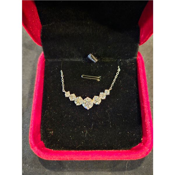 2.80CT TW GRA Certified Moissanite 925 Silver necklace- Retail $1,710