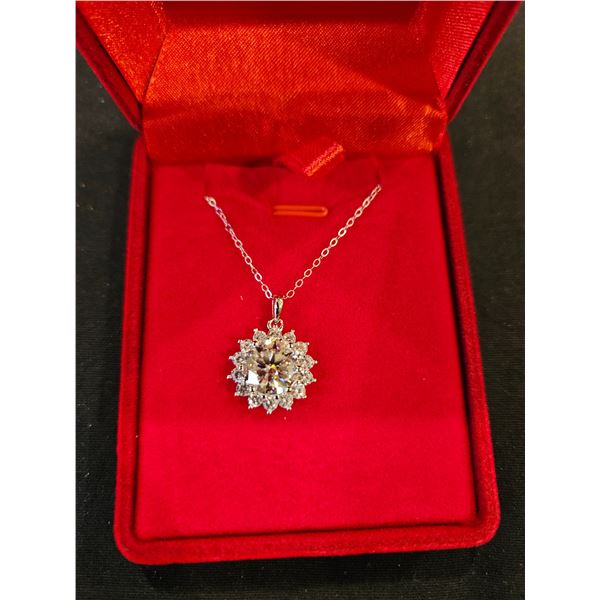 3.00CT GRA Certified Moissanite 925 Silver necklace- $2,175