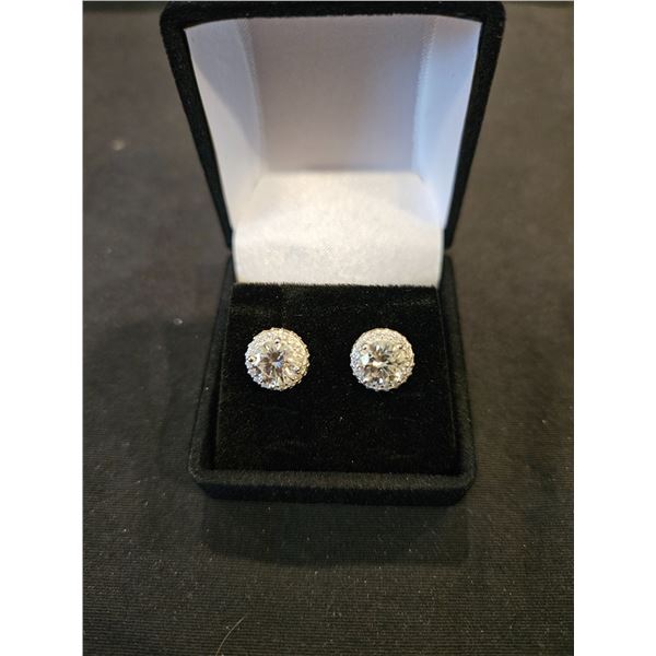 2.00CT TW Moissanite stones 925 silver earrings- Retail $1,430