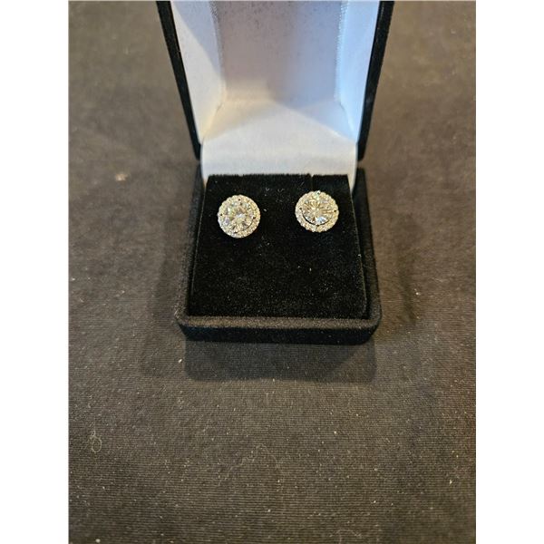 2.00CT TW GRA Certified Moissanite earrings with screw backs- Retail $1,580