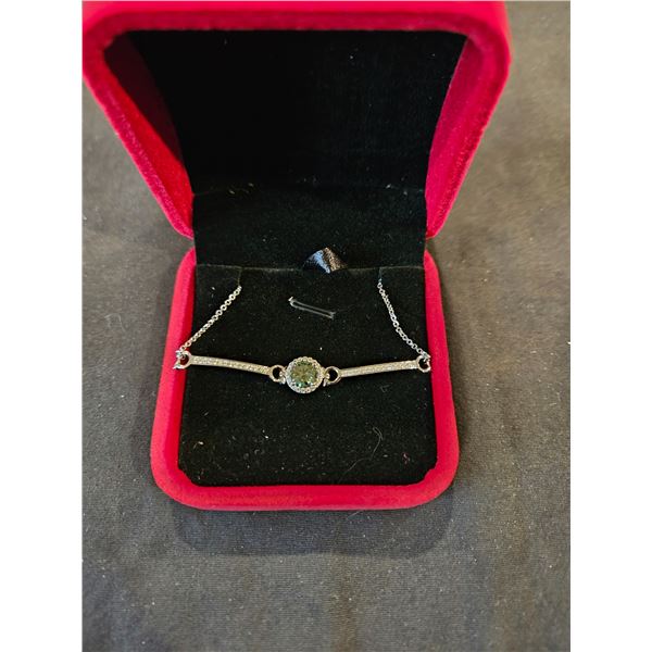 1.00CT GRA Certified Moissanite Silver bracelet set- Retail $1,065