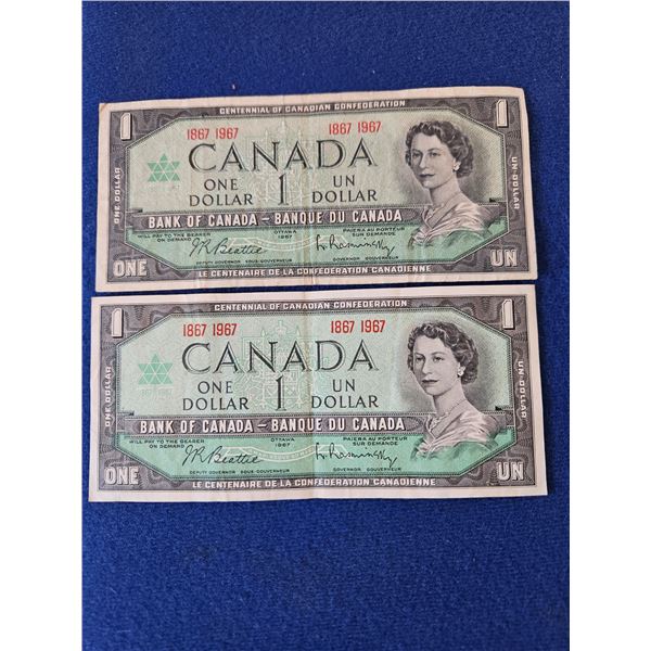 2x $1 Canadian bill
