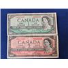 Image 1 : 1954 $1 & $2 Canadian bills