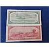 Image 2 : 1954 $1 & $2 Canadian bills