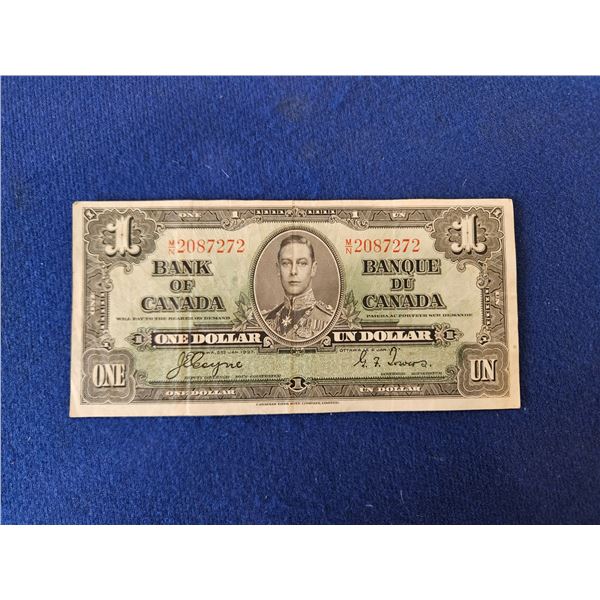 1937 $1 Canadian bill
