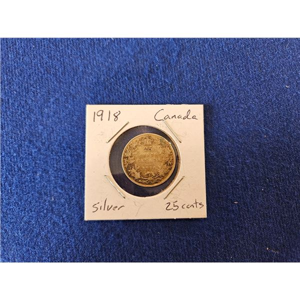 1918 Silver Canada 25cents
