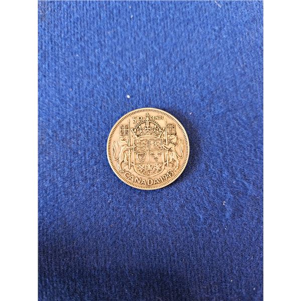 1943 Silver Canada 50cent coin