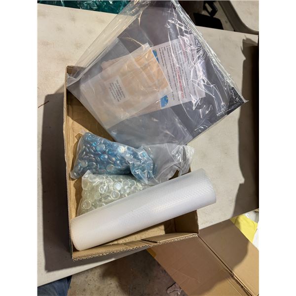 Plexiglass, mirrors, decor, rocks, and other items