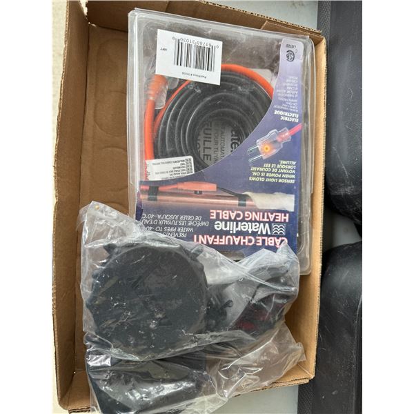 Waterline heating cable, and other items