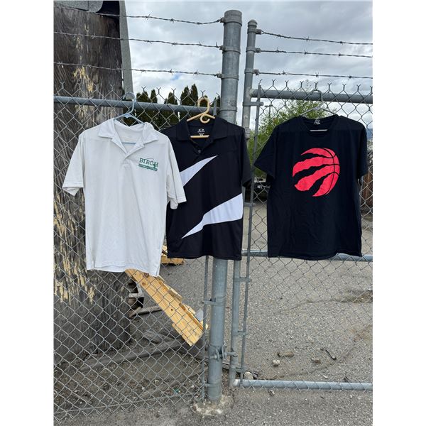 3 assorted size shirts
