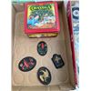 Image 1 : Cast iron items and Crayola tin