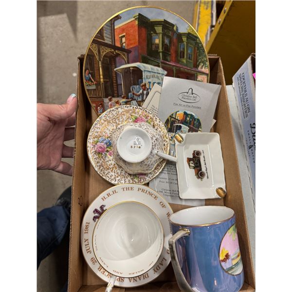 Tea cups, ashtray collector plate