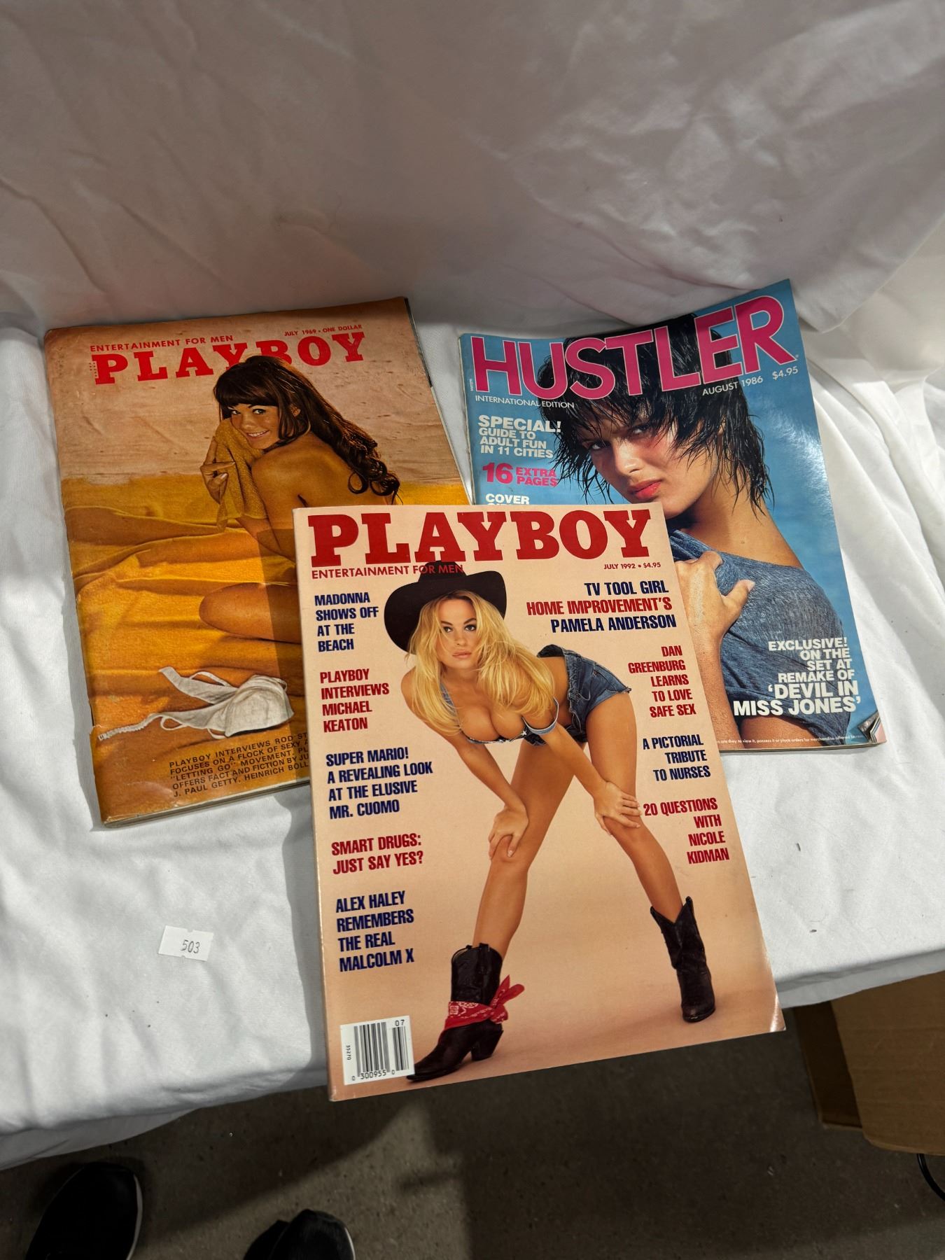 Playboy and Hustler magazines