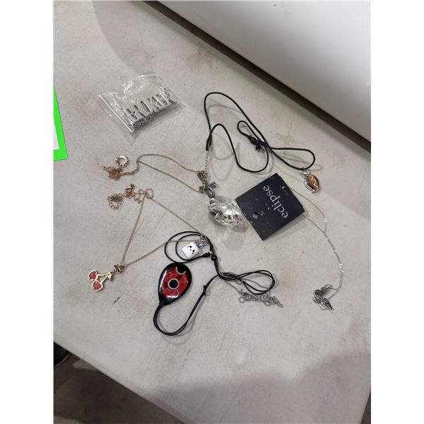 Assorted costume, jewelry and mirror