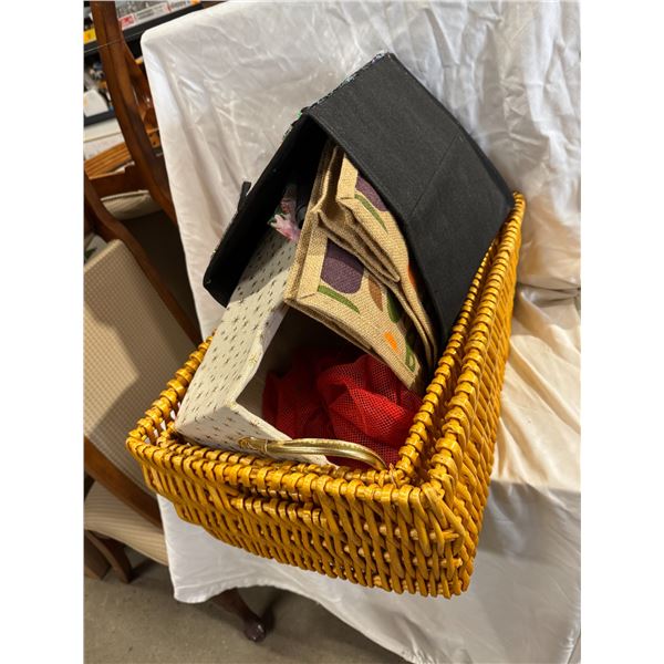 Baskets and reusable bags etc