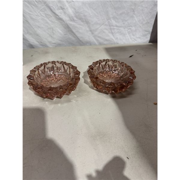 Pink vintage ashtrays