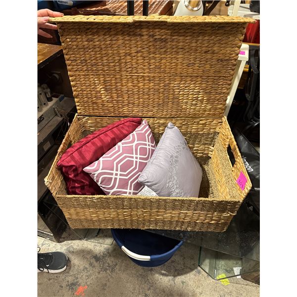 Basket and cushions