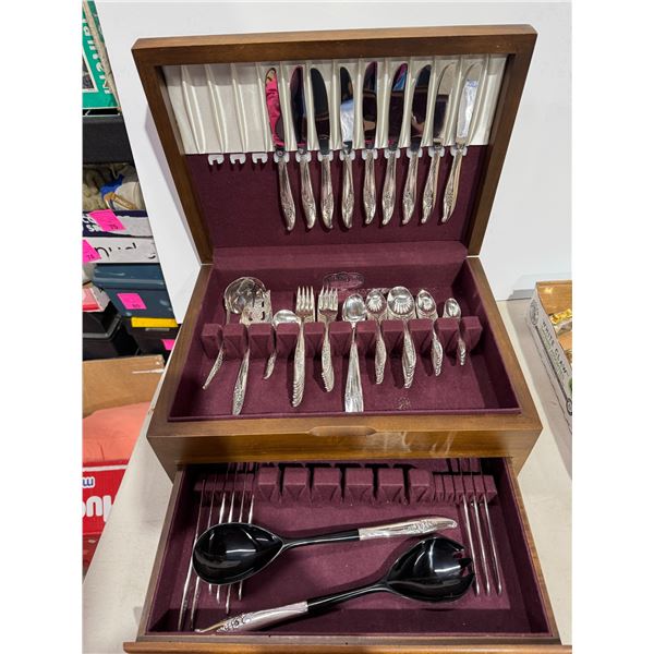 Flatware in case