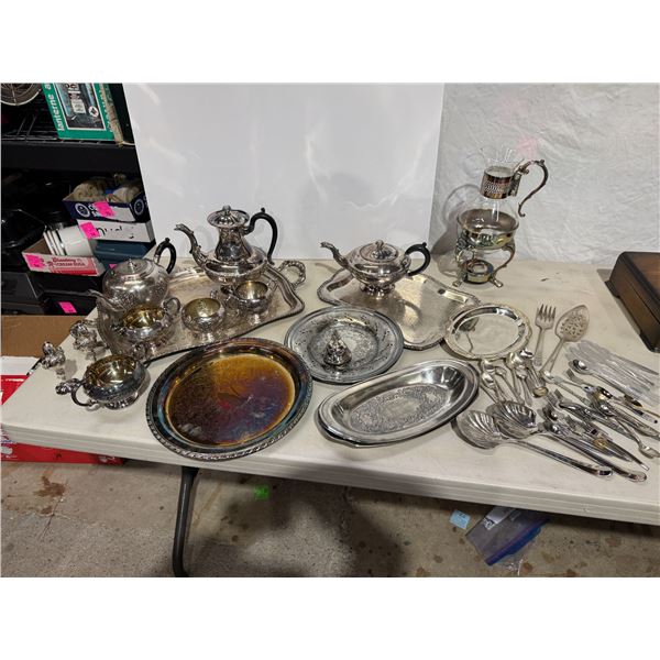 Silver plate items, and cutlery