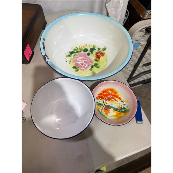 Tin  enamel bowls