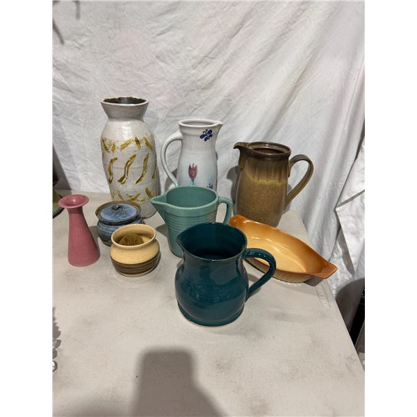 Pottery vases and jugs