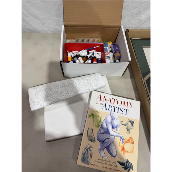 Acrylic paints, and other items