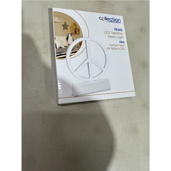 New LED table top neon light peace sign