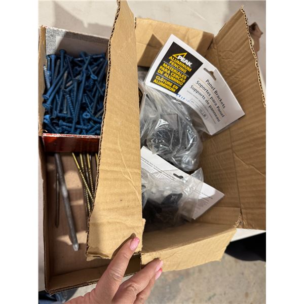 Panel brackets, and screws