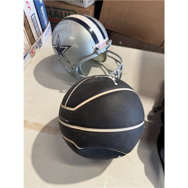 Helmet and basketball