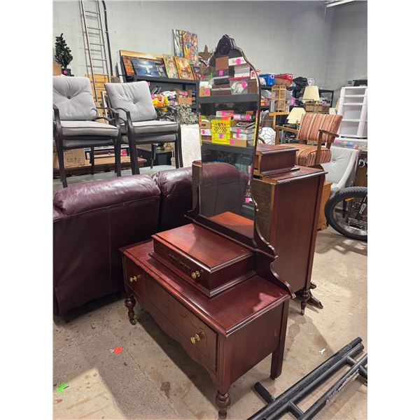 Antique dresser and mirror