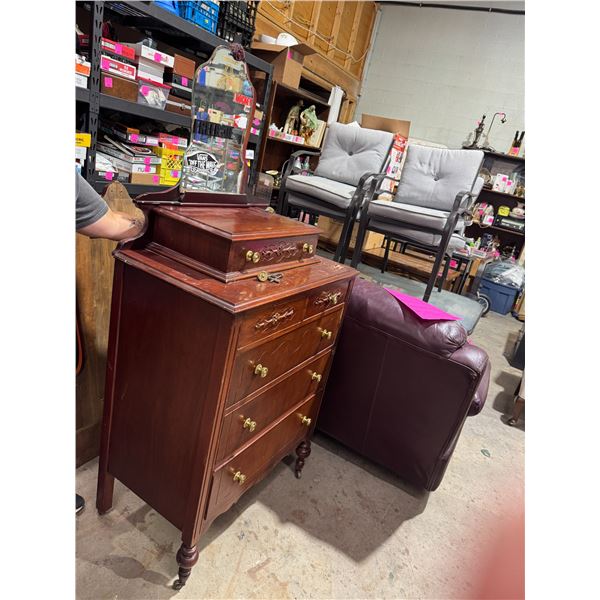 Antique dresser and mirror