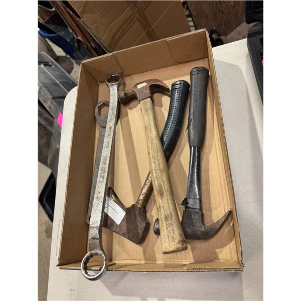 Assorted hammers and tools
