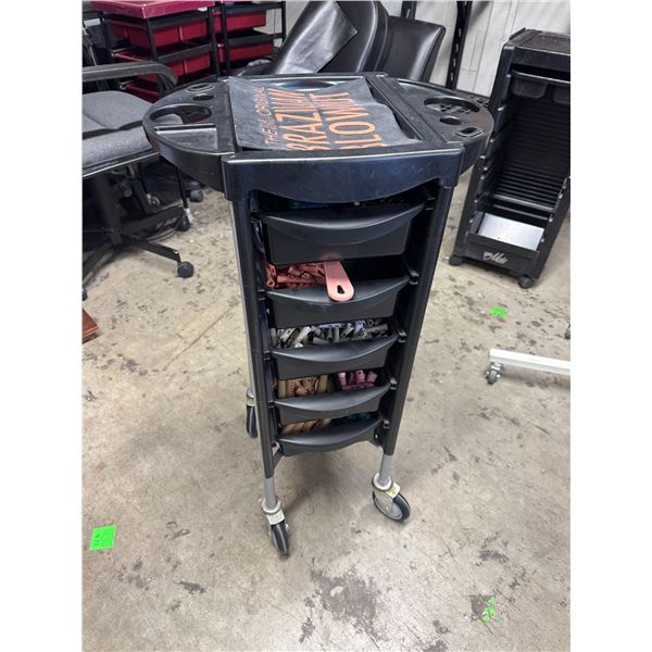 Salon cart with rollers