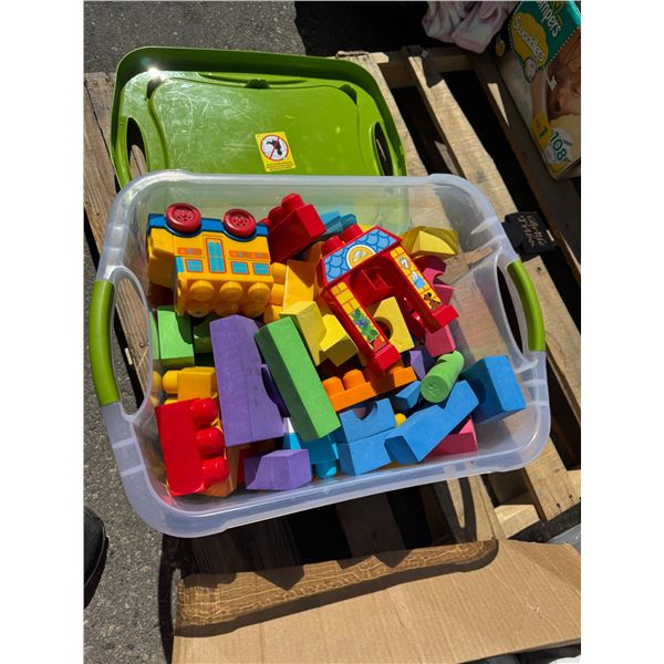 Mega blocks and foam blocks