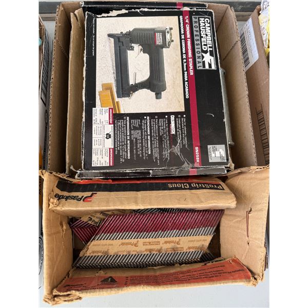 Quarter inch crown, fishing, stapler, and nails