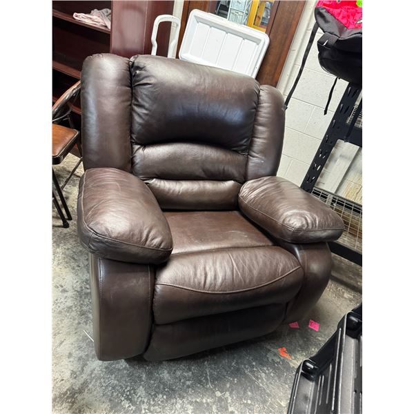 Leather rocking recliner