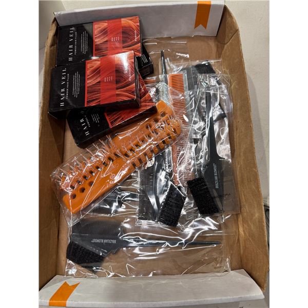 Brushes combs, hair veil