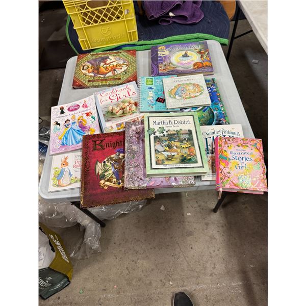 Assorted books, dragons, magical tales, and other