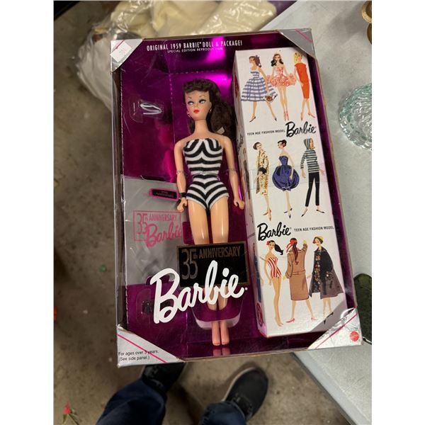 35th anniversary Barbie original 1959 Barbie doll and package
