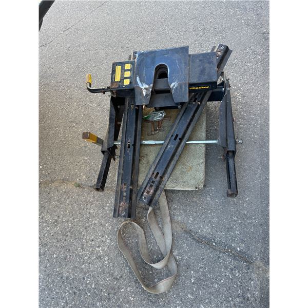 Hijacker sliding double pivot fifth wheel hitch with rails