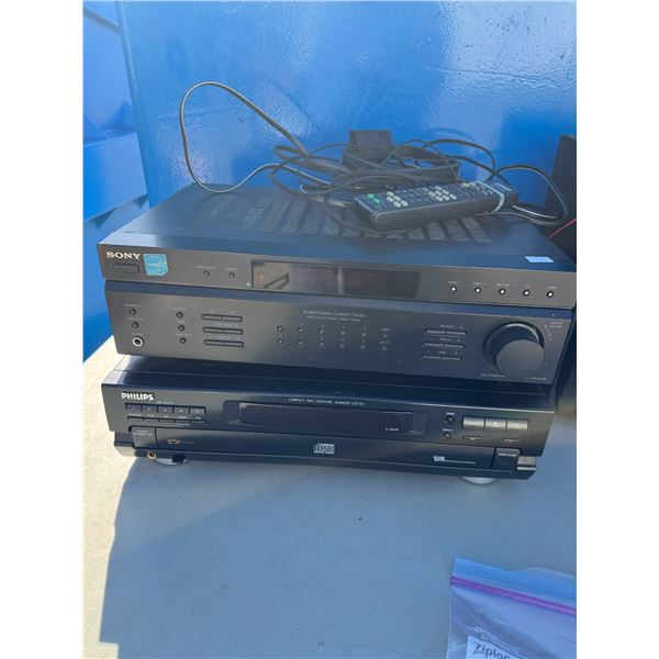 Sony FM stereo receiver STR – DE197 and Philips compact disc player CDC 751