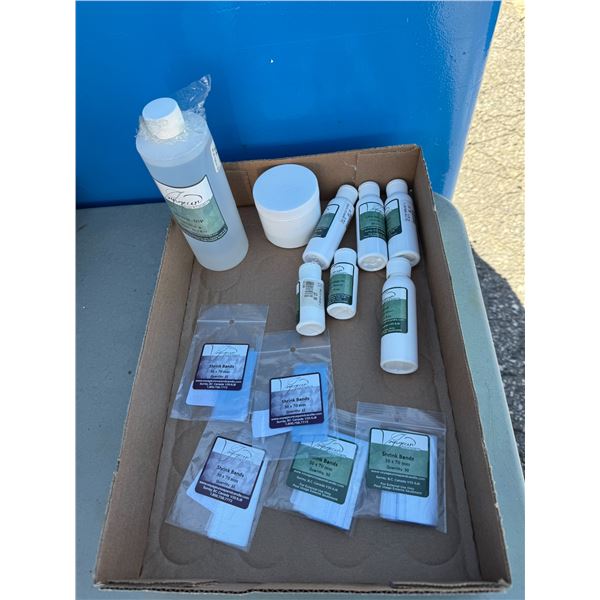 Shrink bands, coconut foil, pink bubblegum oil soap