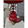 Image 2 : Vintage red glass lamp