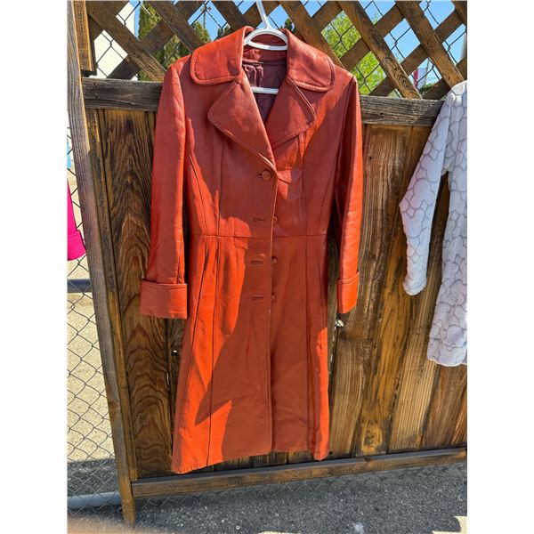 Vintage leather coat size not shown