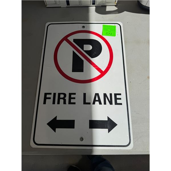 Metal no parking sign