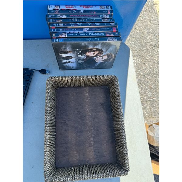 DVDs in basket