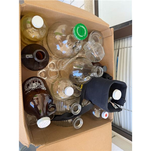 Glass jugs and jars and shooter glasses