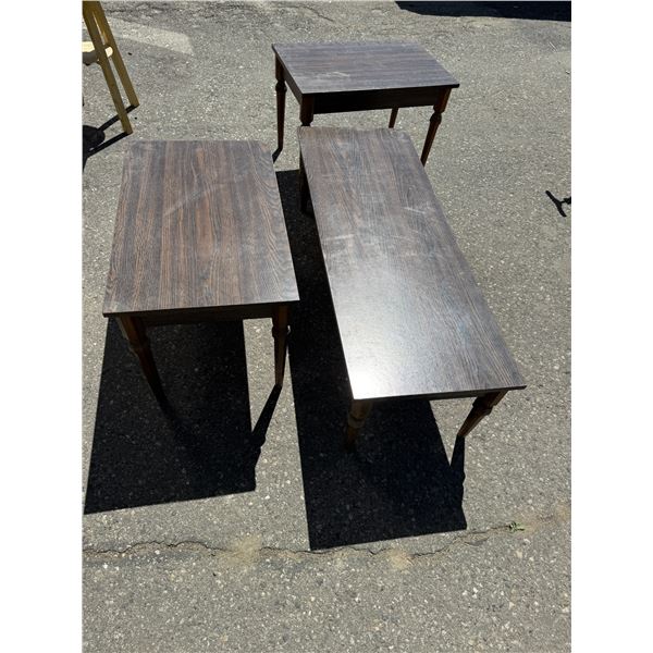 Three-piece vintage coffee tables