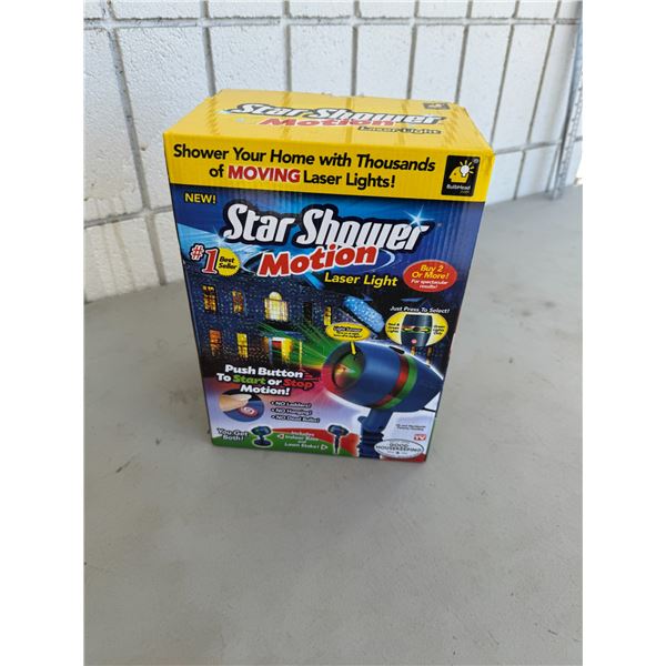 Star, shower motion, laser light